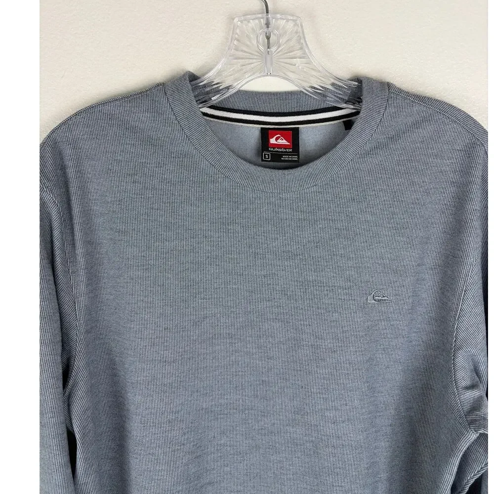 Quiksilver‎ Mens Long Sleeve Shirt Small Blue Soft Lightweight Sweatshirt